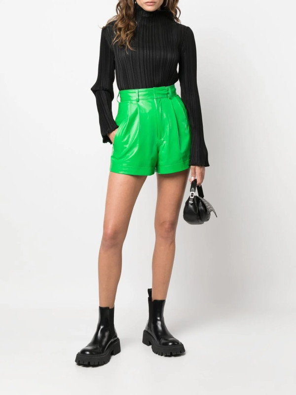 HIGH-WAISTED LEATHER SHORTS HIGH-WAISTED LEATHER SHORTS