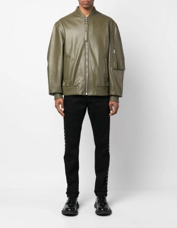 Savona leather bomber jacket