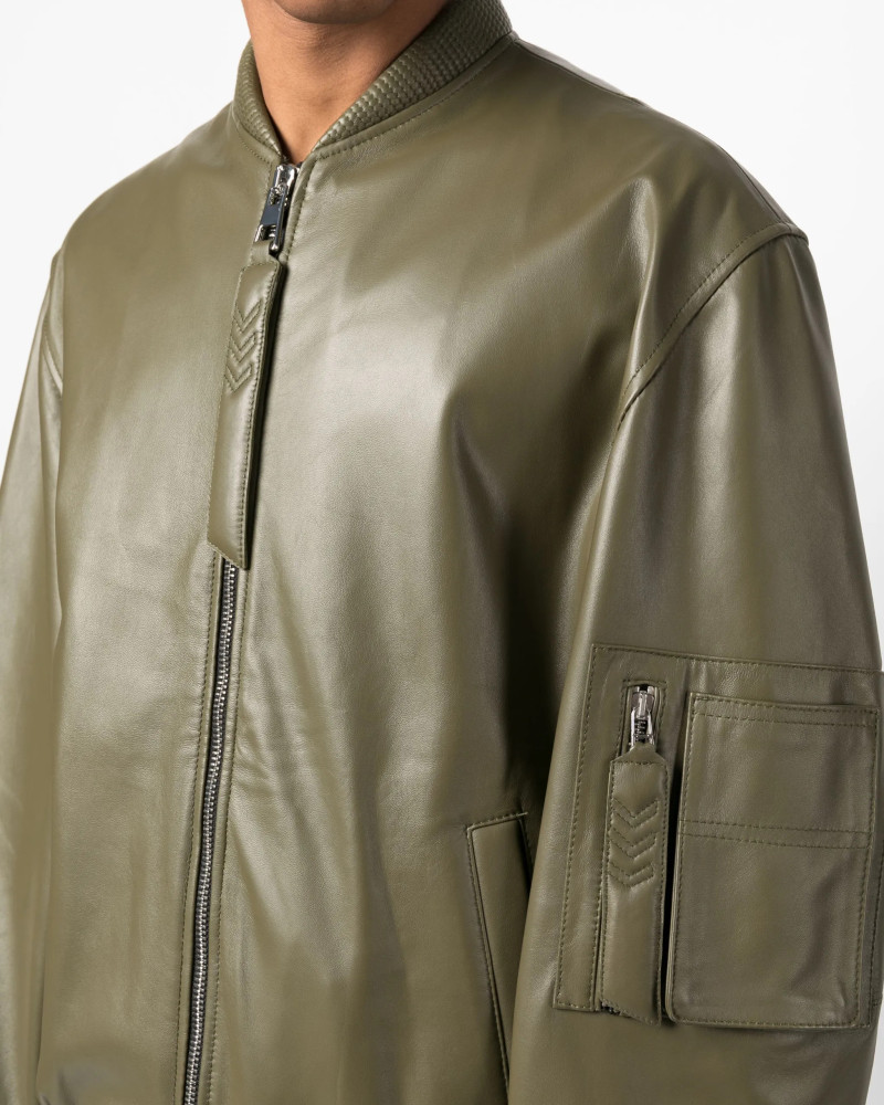 Savona leather bomber jacket