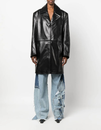 SINGLE-BREASTED LEATHER COAT