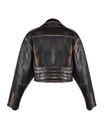 CROPPED OVERSIZED BOMBER